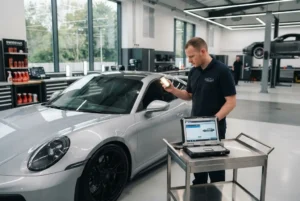Auto care services combining professional vehicle maintenance and smart technology