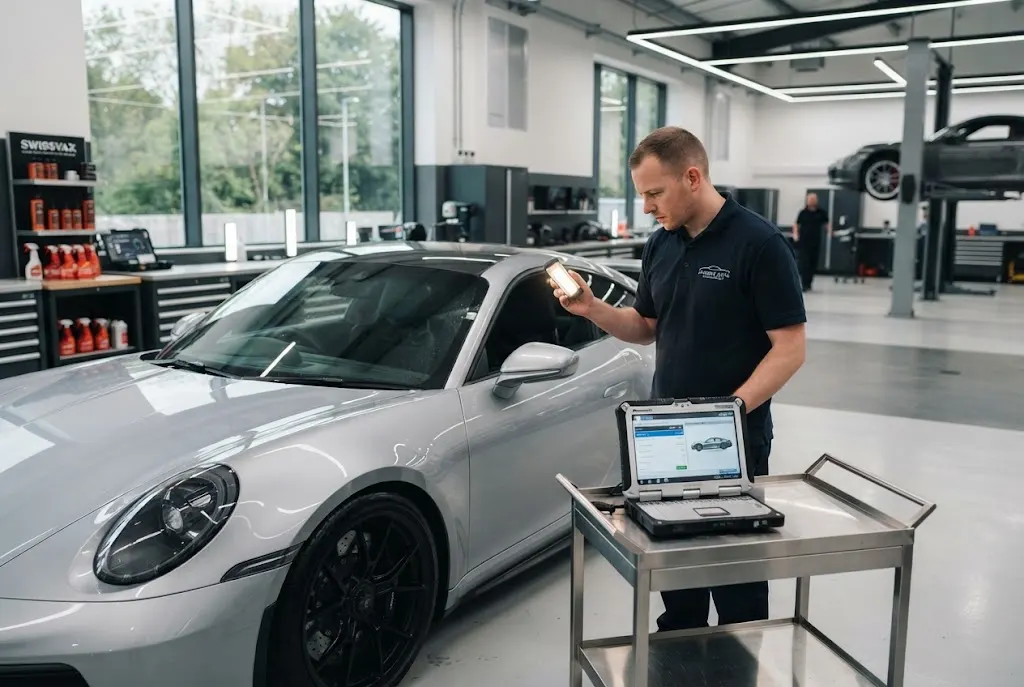 Auto care services combining professional vehicle maintenance and smart technology